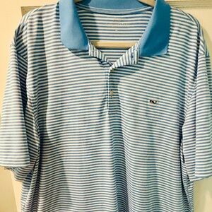 Vineyard Vines Striped Blue and White Tee